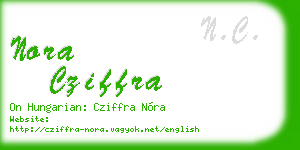 nora cziffra business card